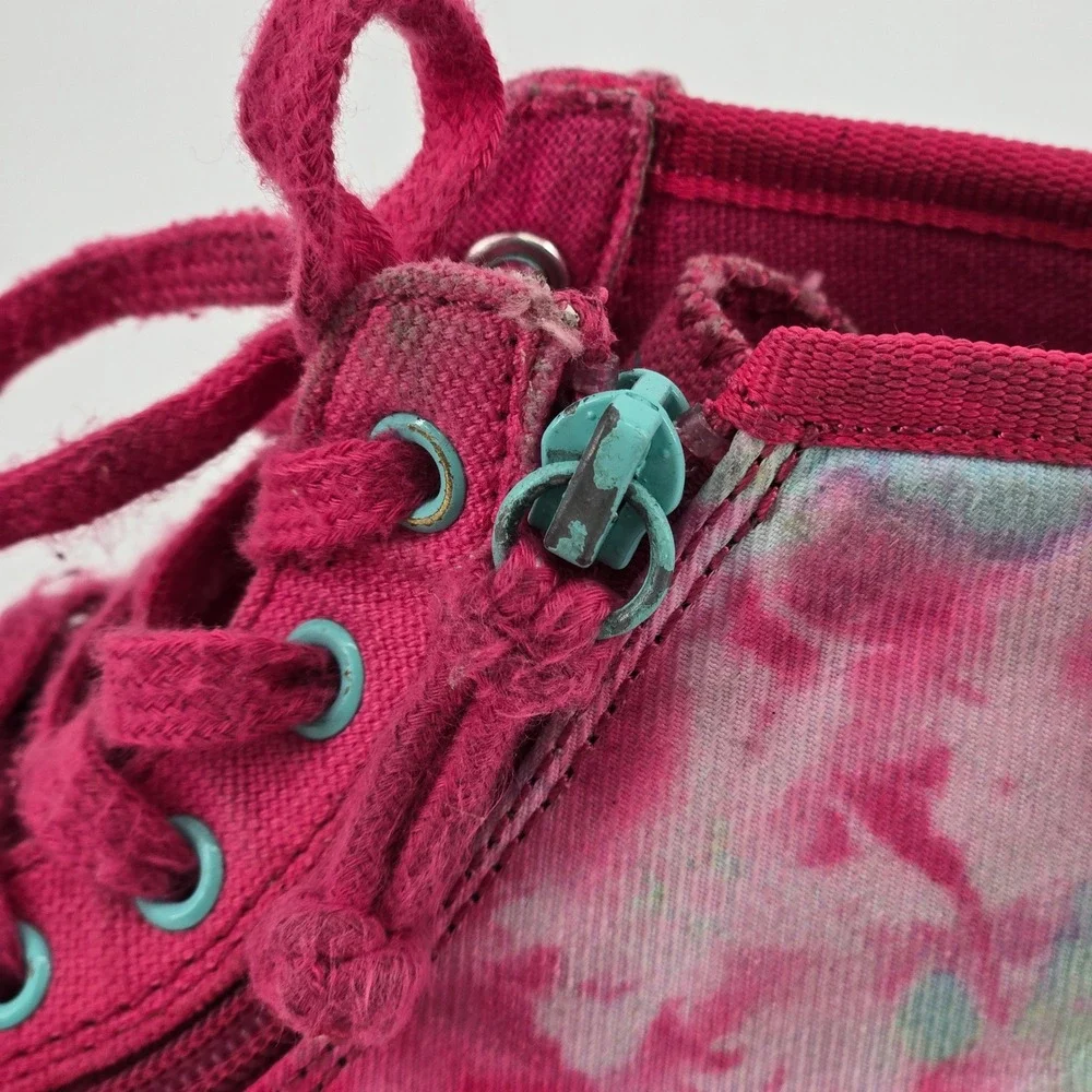 BILLY Footwear Kids Pink Tie Dye Street High Top Zip Adaptive Sneakers Size 9